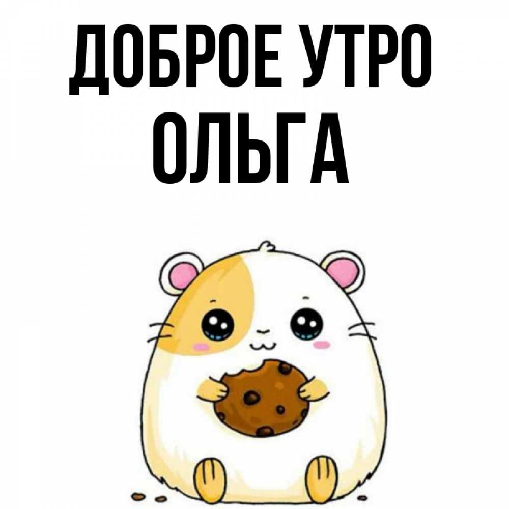 Открытка на каждый день с именем, Ольга Доброе утро есть печеньку. Утречко Прикольная открытка с пожеланием онлайн скачать бесплатно 