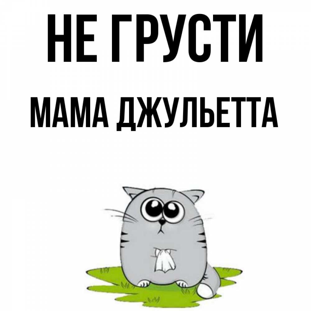 Открытка на каждый день с именем, Мама-Джульетта Не грусти грустный котяра Прикольная открытка с пожеланием онлайн скачать бесплатно 