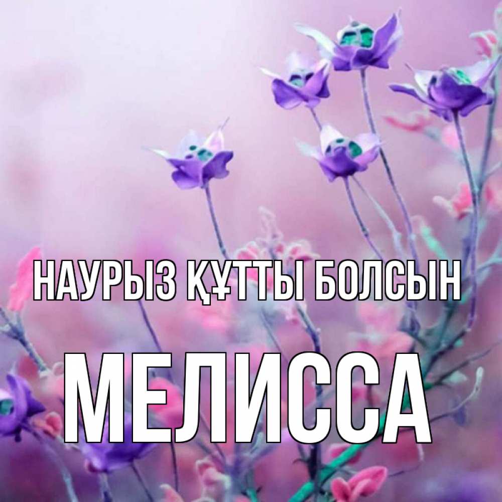 Открытка на каждый день с именем, Мелисса Наурыз құтты болсын наурыз  2 Прикольная открытка с пожеланием онлайн скачать бесплатно 