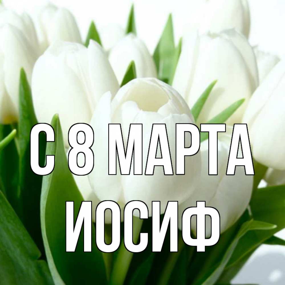 Открытка на каждый день с именем, Иосиф С 8 марта цветы Прикольная открытка с пожеланием онлайн скачать бесплатно 