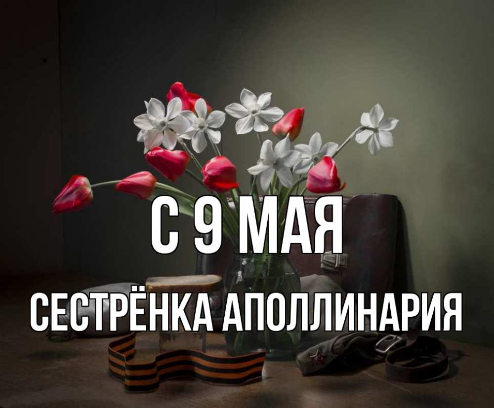 Открытка на каждый день с именем, Сестрёнка-Аполлинария С 9 мая 9 мая Прикольная открытка с пожеланием онлайн скачать бесплатно 
