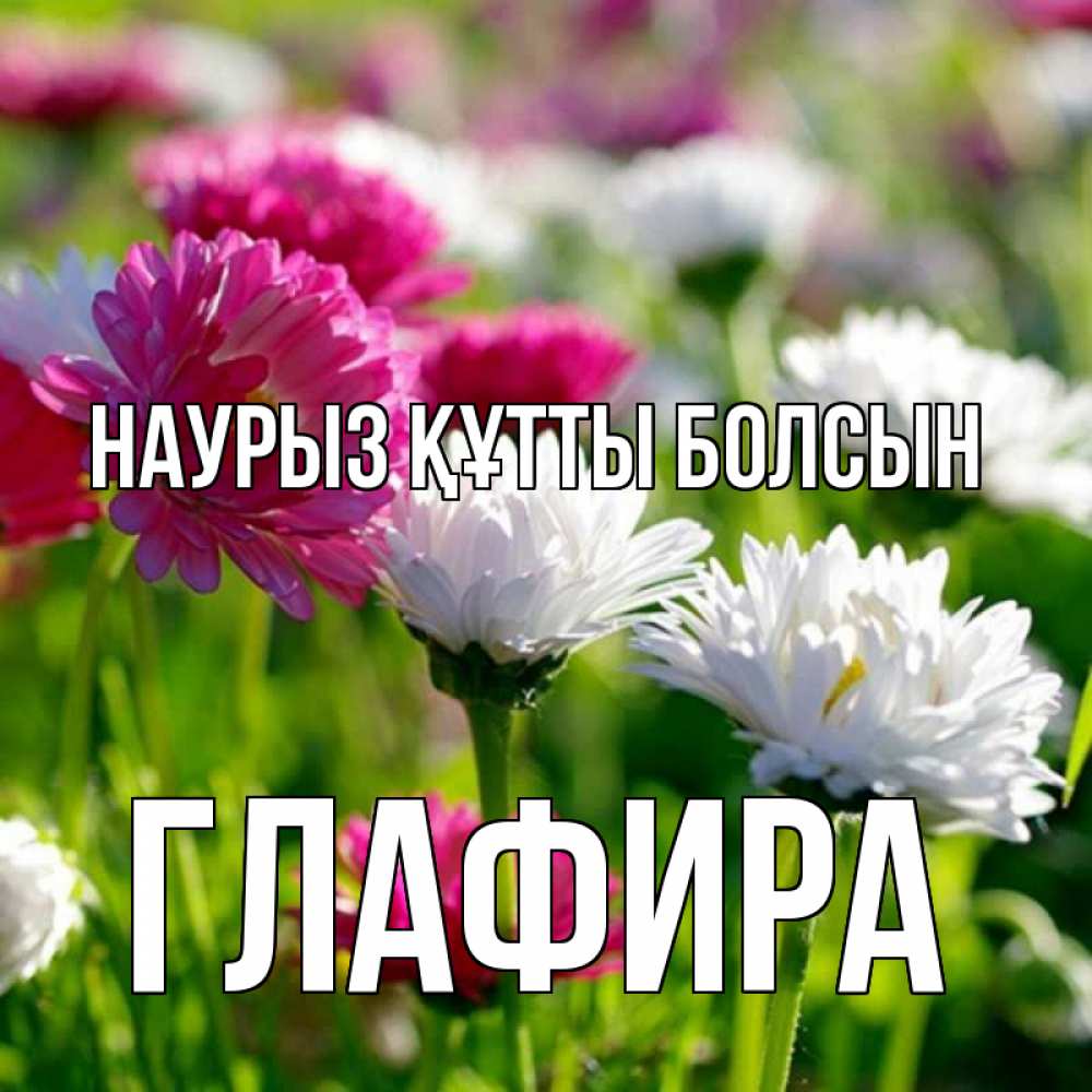Открытка на каждый день с именем, Глафира Наурыз құтты болсын наурыз Прикольная открытка с пожеланием онлайн скачать бесплатно 