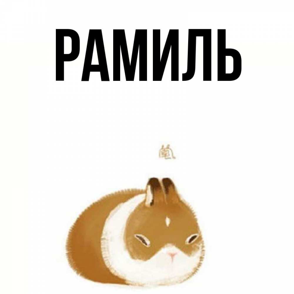 Открытка на каждый день с именем, Рамиль Главная коричнево белый домашний питомец Прикольная открытка с пожеланием онлайн скачать бесплатно 
