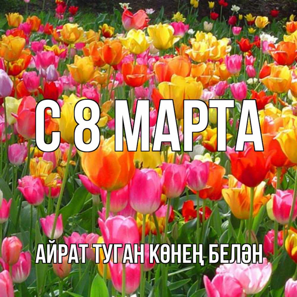 Открытка на каждый день с именем, Айрат-туган-көнең-белән С 8 марта на международный женский день Прикольная открытка с пожеланием онлайн скачать бесплатно 