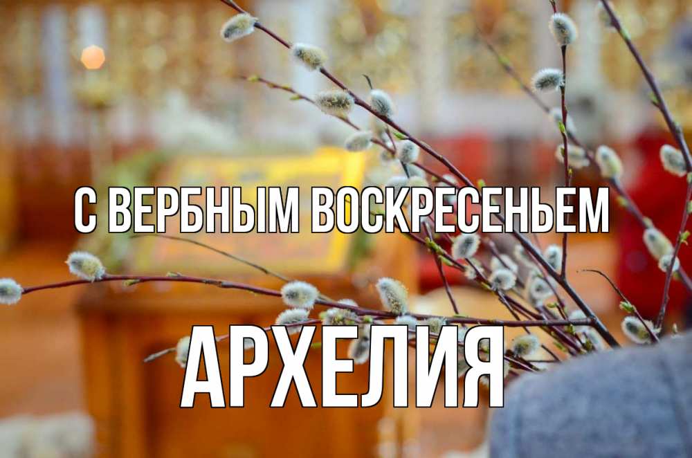 Открытка на каждый день с именем, Архелия С вербным воскресеньем верба Прикольная открытка с пожеланием онлайн скачать бесплатно 
