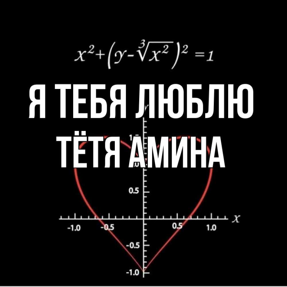 Открытка на каждый день с именем, Тётя-Амина Я тебя люблю сердечная формула Прикольная открытка с пожеланием онлайн скачать бесплатно 