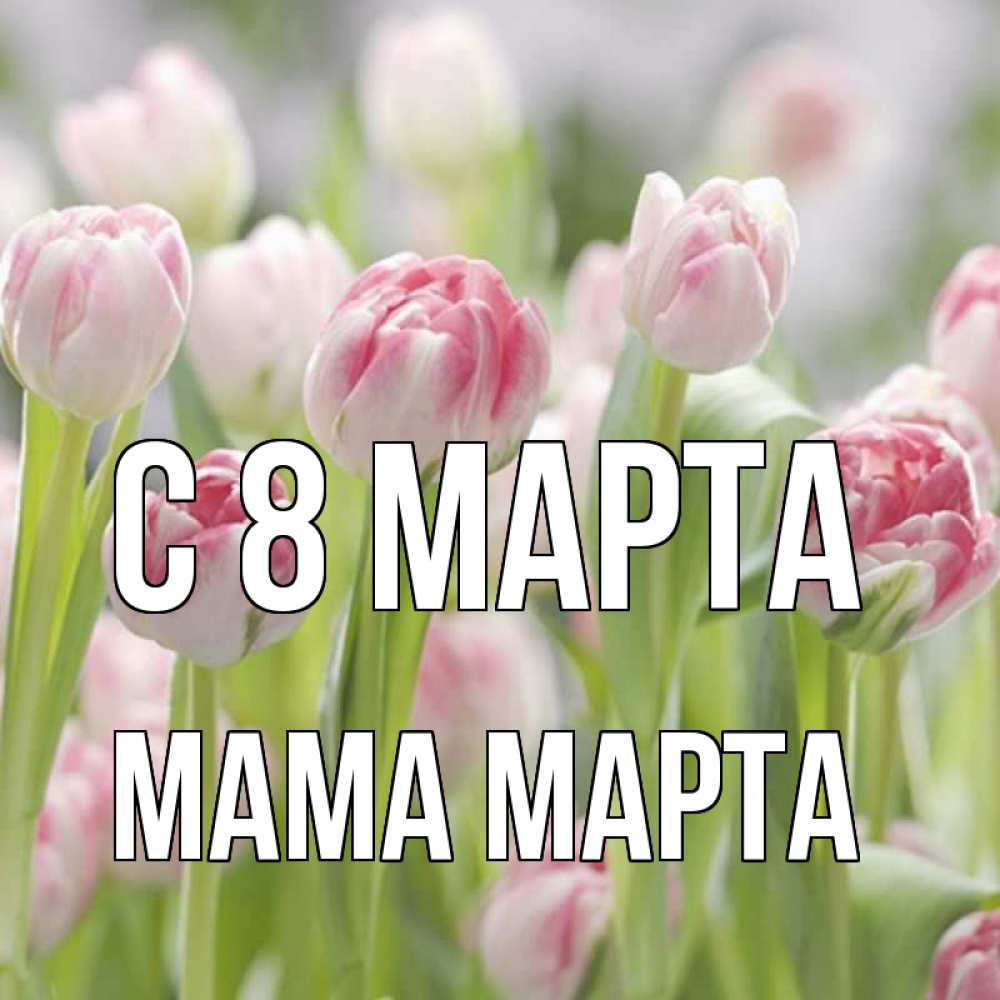 Открытка на каждый день с именем, Мама-Марта С 8 марта цветы Прикольная открытка с пожеланием онлайн скачать бесплатно 
