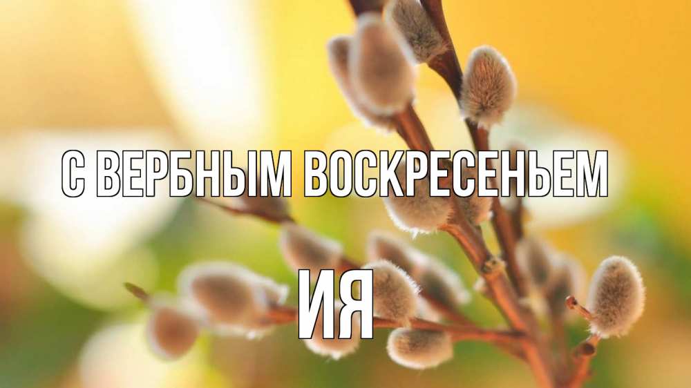 Открытка на каждый день с именем, Ия С вербным воскресеньем верба 1 Прикольная открытка с пожеланием онлайн скачать бесплатно 