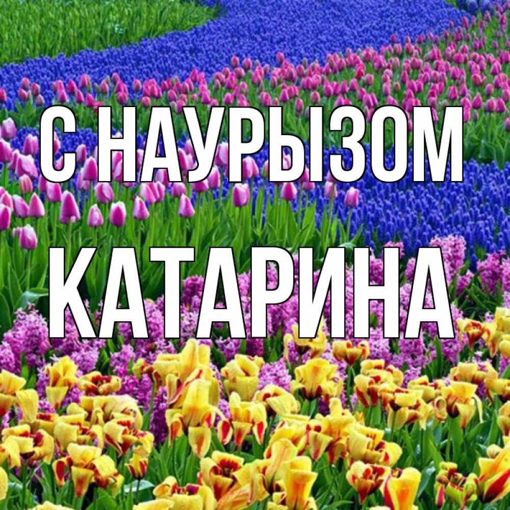 Открытка на каждый день с именем, Катарина С наурызом цветы Прикольная открытка с пожеланием онлайн скачать бесплатно 