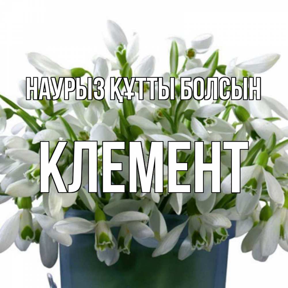 Открытка на каждый день с именем, Клемент Наурыз құтты болсын цветы к наурызу Прикольная открытка с пожеланием онлайн скачать бесплатно 