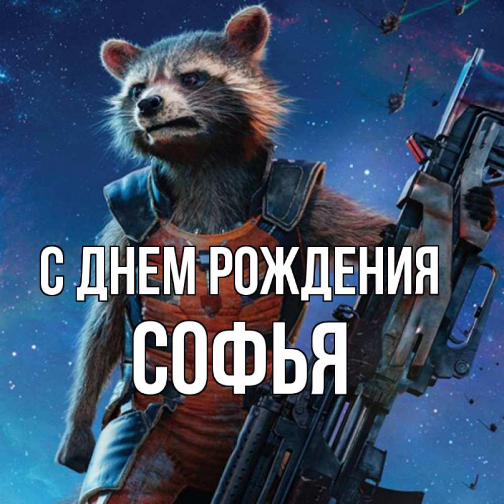 Открытка на каждый день с именем, Софья С днем рождения реактивный Рокета Прикольная открытка с пожеланием онлайн скачать бесплатно 