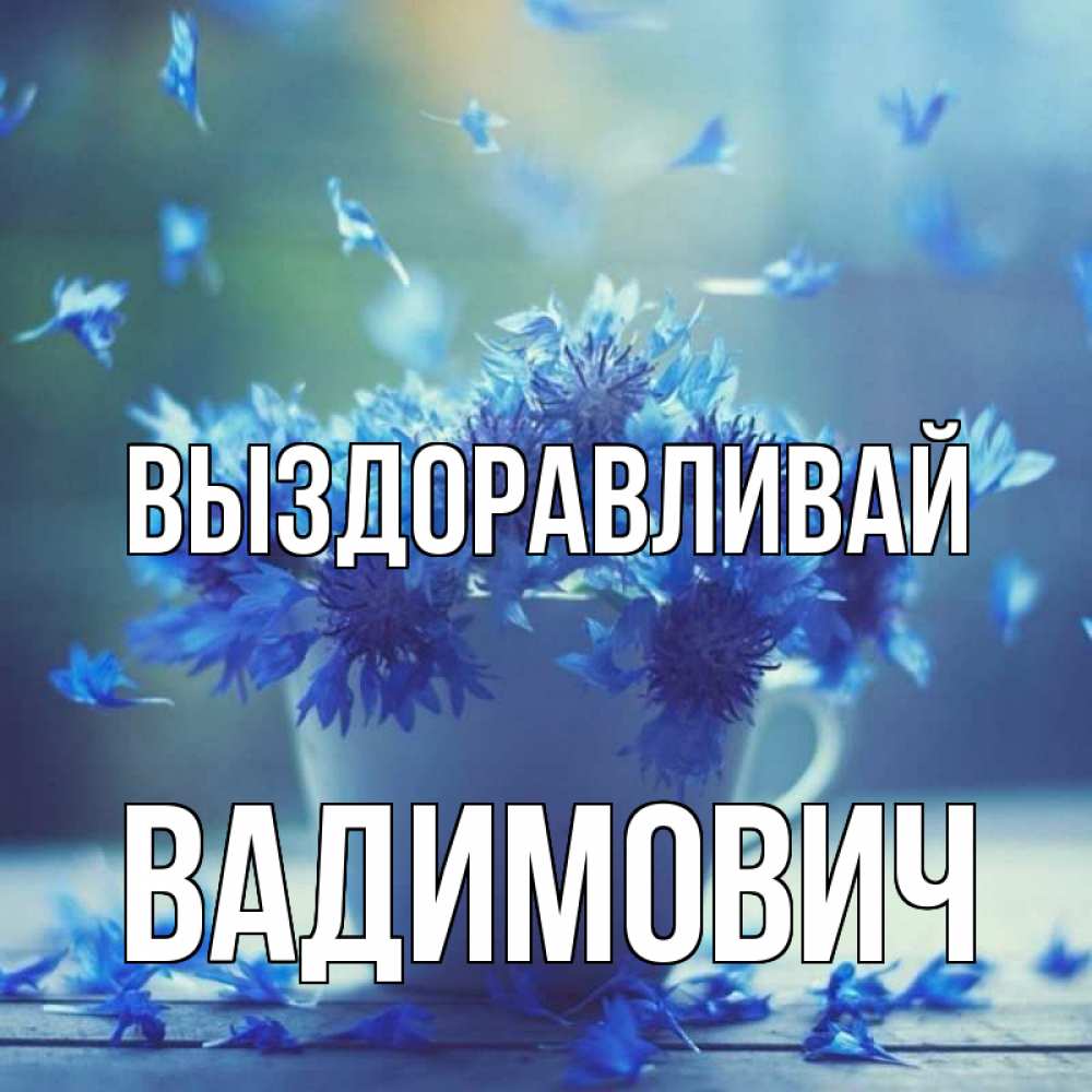 Открытка на каждый день с именем, Вадимович Выздоравливай кружка с зельем и цветами Прикольная открытка с пожеланием онлайн скачать бесплатно 