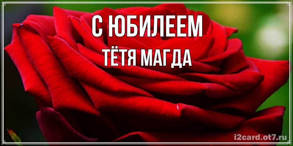 Открытка на каждый день с именем, Тётя-Магда С юбилеем розочка очень красивая Прикольная открытка с пожеланием онлайн скачать бесплатно 