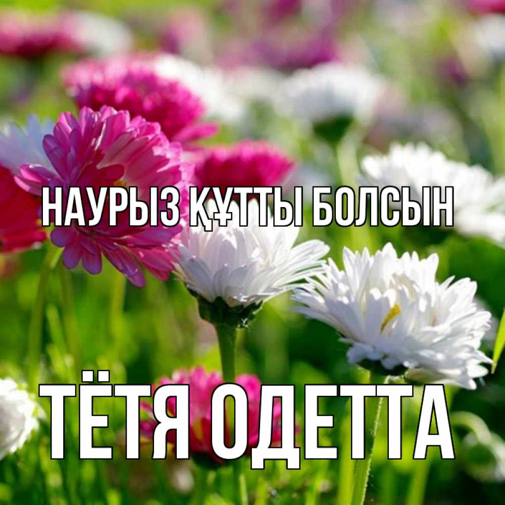 Открытка на каждый день с именем, Тётя-Одетта Наурыз құтты болсын наурыз Прикольная открытка с пожеланием онлайн скачать бесплатно 