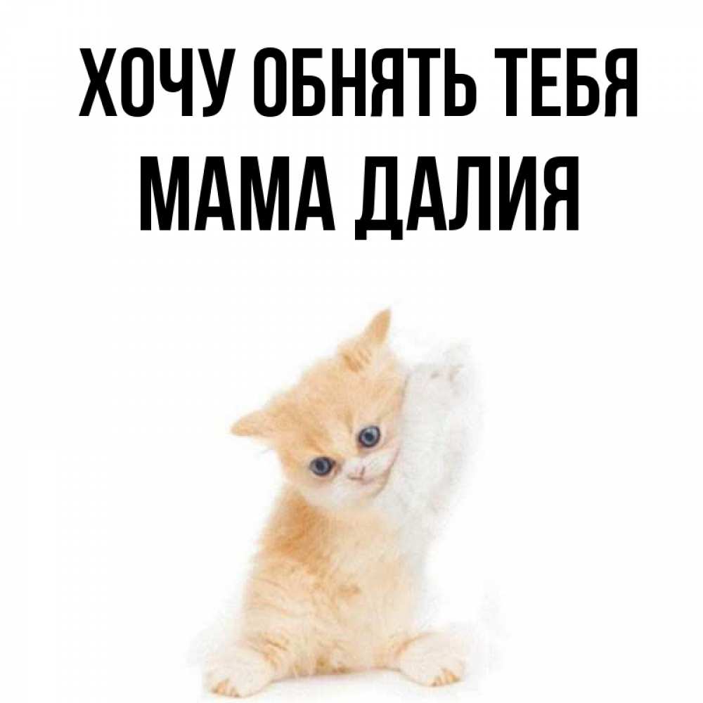 Открытка на каждый день с именем, Мама-Далия Хочу обнять тебя я хочу очень скорее обнимаешек Прикольная открытка с пожеланием онлайн скачать бесплатно 