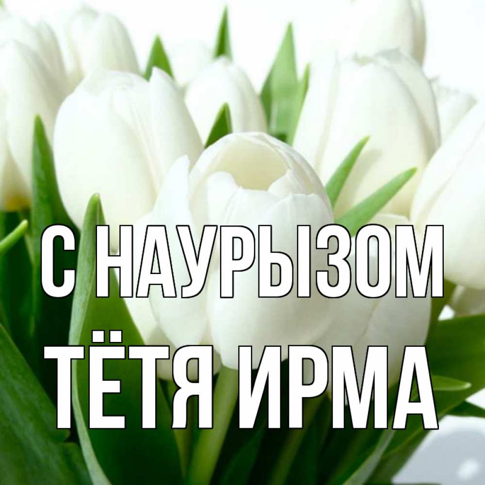 Открытка на каждый день с именем, Тётя-Ирма С наурызом цветы Прикольная открытка с пожеланием онлайн скачать бесплатно 