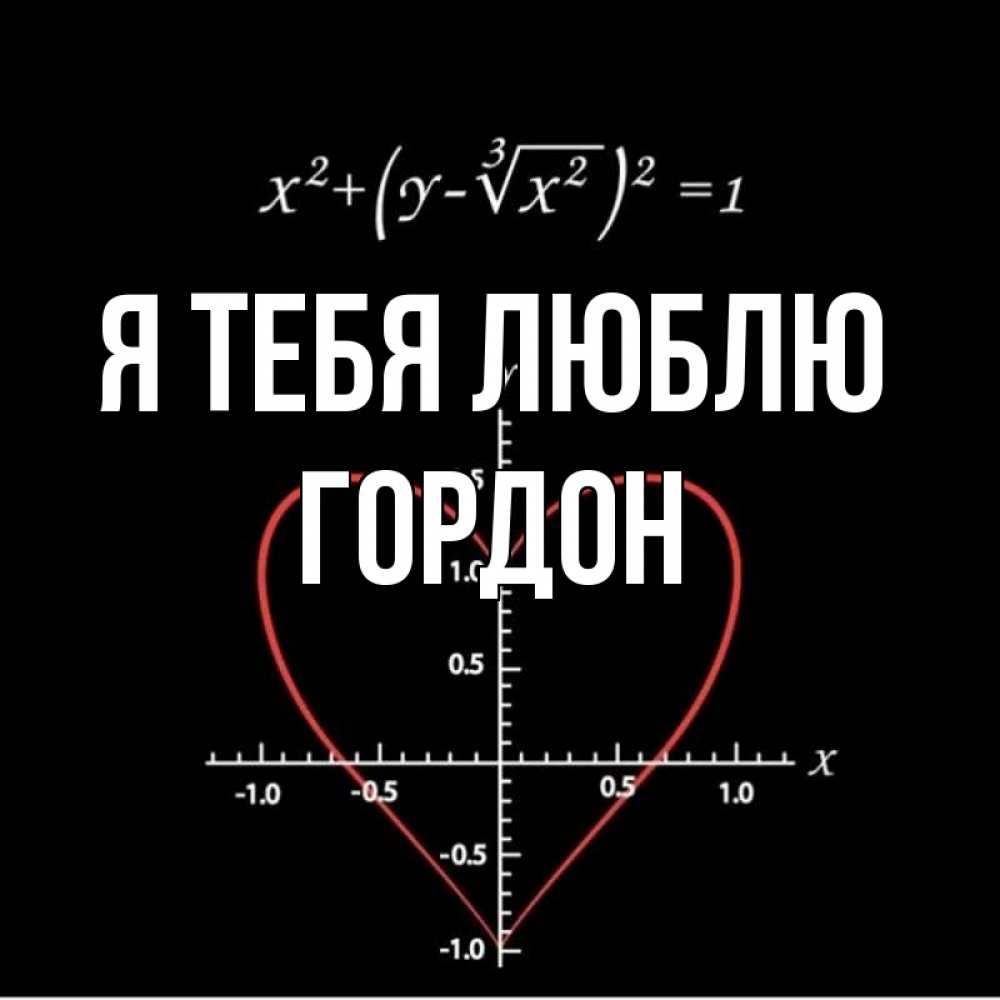 Открытка на каждый день с именем, Гордон Я тебя люблю сердечная формула Прикольная открытка с пожеланием онлайн скачать бесплатно 