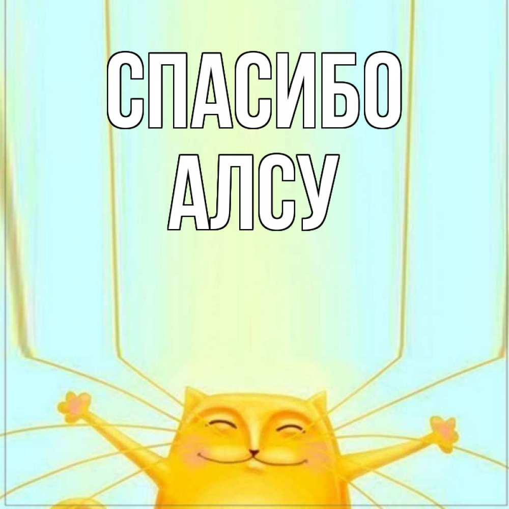 Открытка на каждый день с именем, Алсу Спасибо кот с усами благодарит Прикольная открытка с пожеланием онлайн скачать бесплатно 