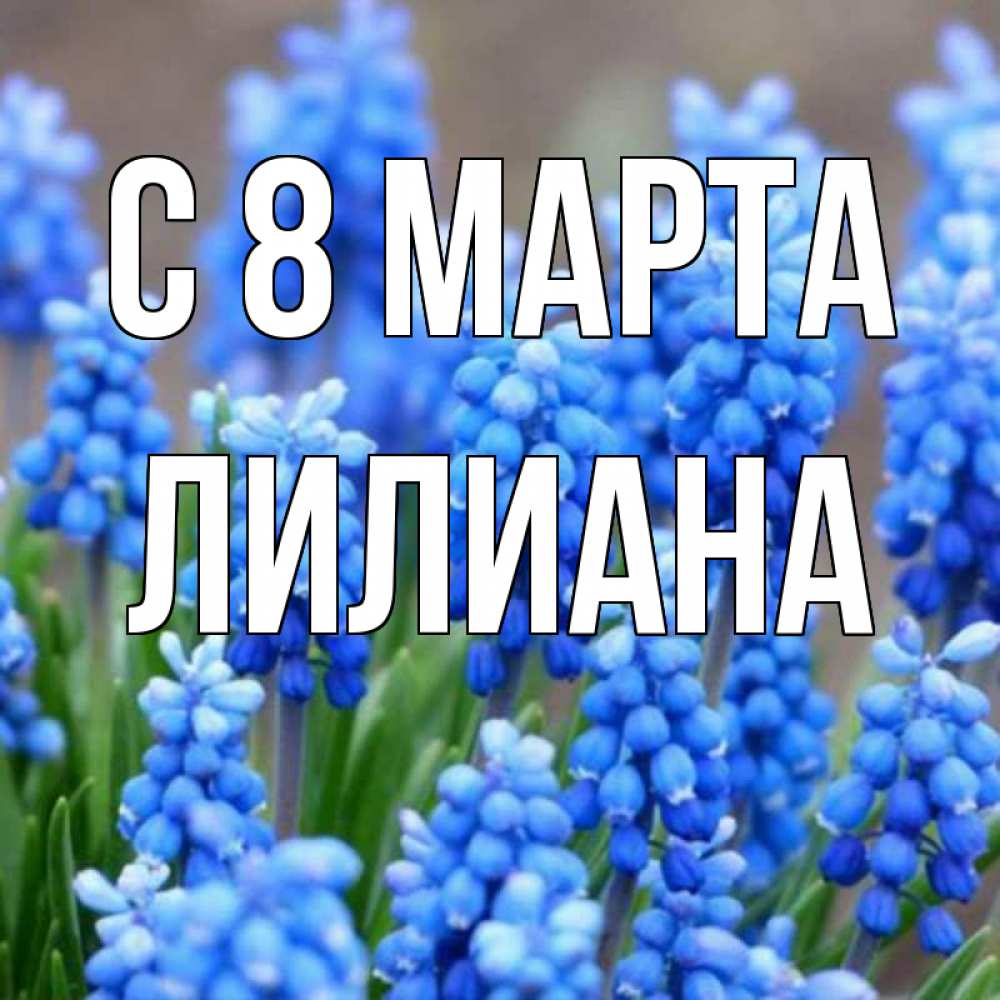 Открытка на каждый день с именем, Лилиана С 8 марта Поздравительная открытка для женщин с цветами на праздничную дату Прикольная открытка с пожеланием онлайн скачать бесплатно 