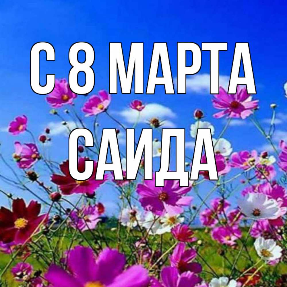 Открытка на каждый день с именем, Саида С 8 марта цветы Прикольная открытка с пожеланием онлайн скачать бесплатно 