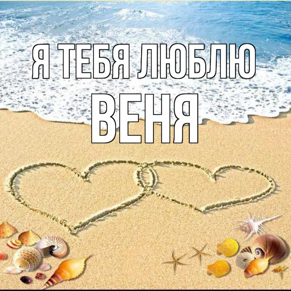 Открытка на каждый день с именем, Веня Я тебя люблю ракушки Прикольная открытка с пожеланием онлайн скачать бесплатно 