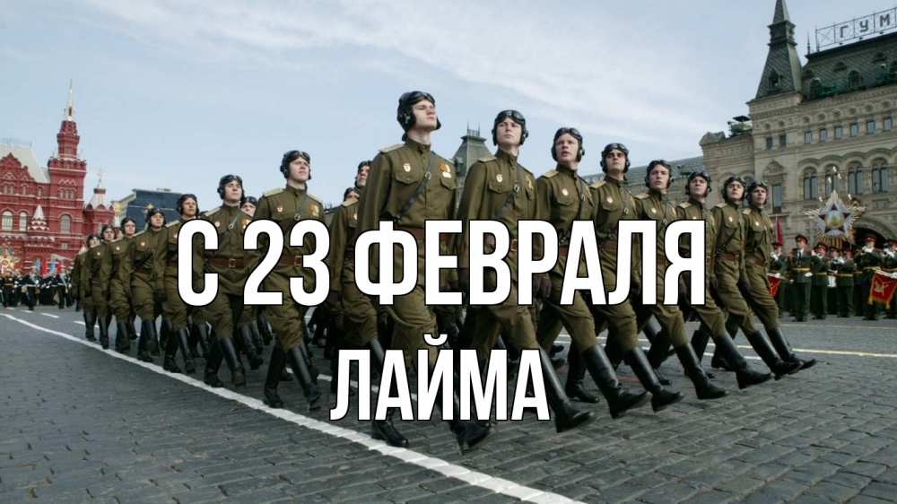 Открытка на каждый день с именем, Лайма С 23 февраля 23 февраля Прикольная открытка с пожеланием онлайн скачать бесплатно 