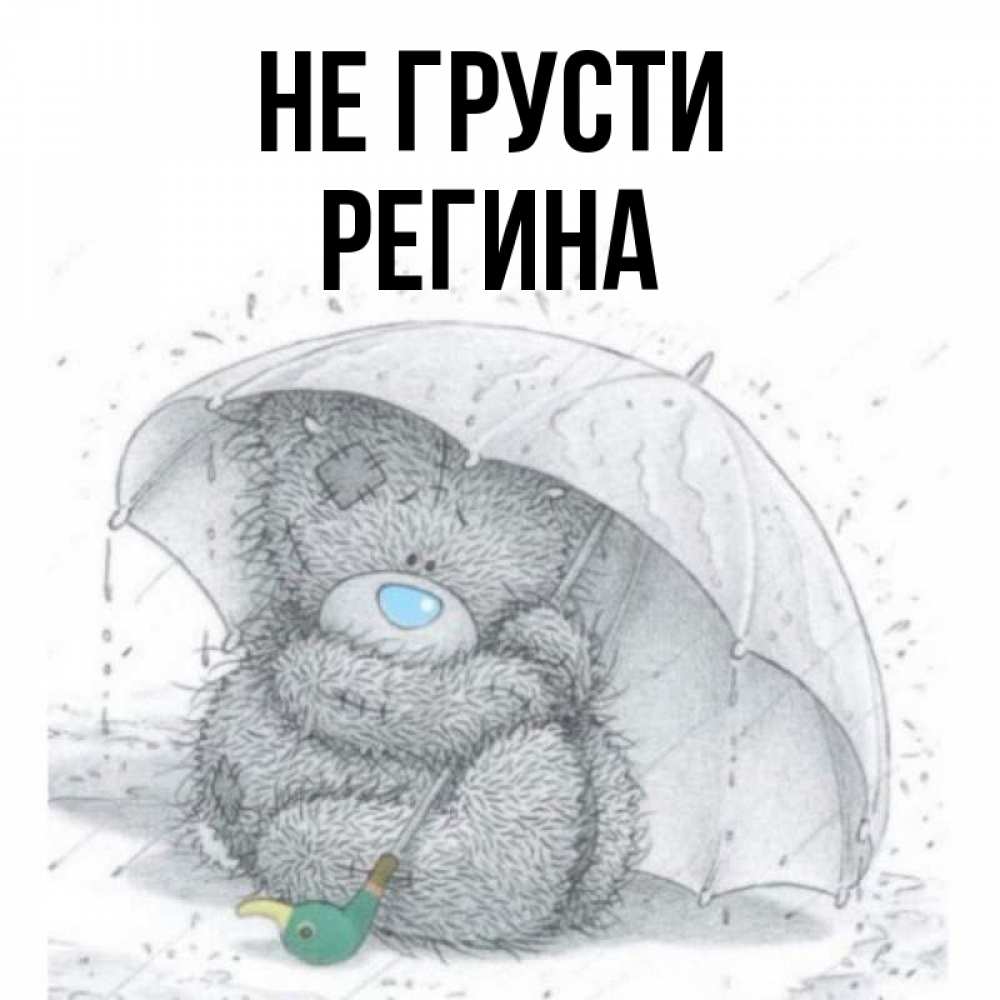 Открытка на каждый день с именем, Регина Не грусти спасите мишку Тедди Прикольная открытка с пожеланием онлайн скачать бесплатно 