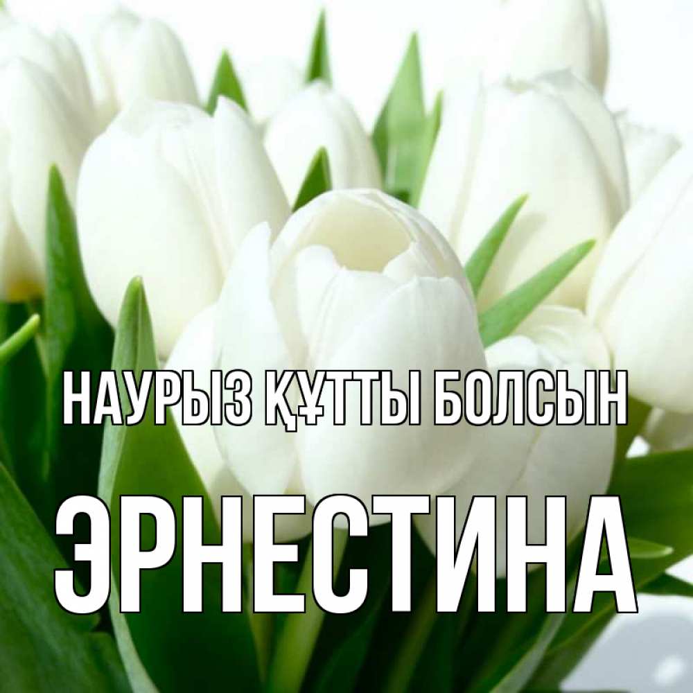 Открытка на каждый день с именем, Эрнестина Наурыз құтты болсын цветы Прикольная открытка с пожеланием онлайн скачать бесплатно 
