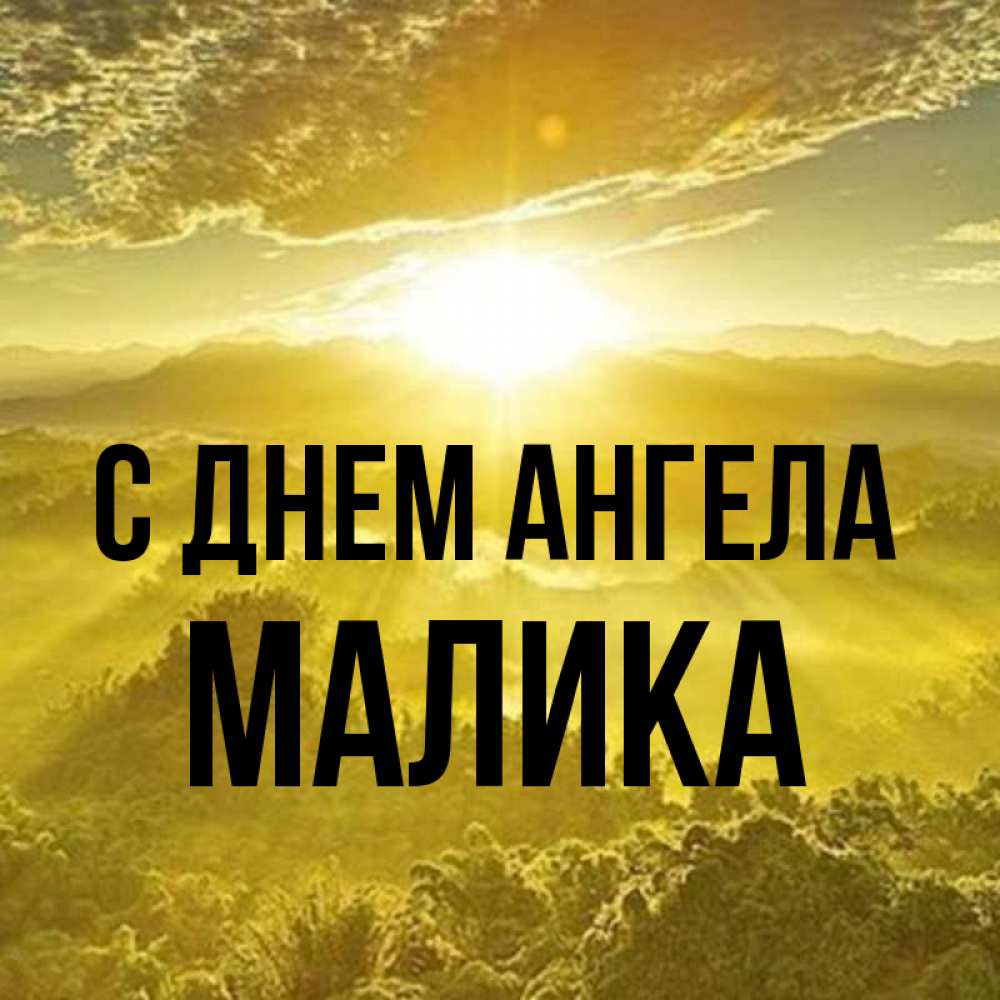 Открытка на каждый день с именем, Малика С днем ангела леса и небо в желтом Прикольная открытка с пожеланием онлайн скачать бесплатно 