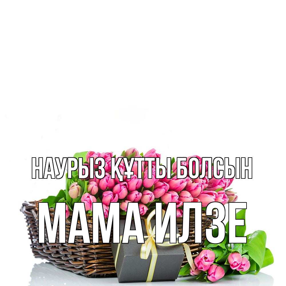 Открытка на каждый день с именем, Мама-Илзе Наурыз құтты болсын цветы Прикольная открытка с пожеланием онлайн скачать бесплатно 