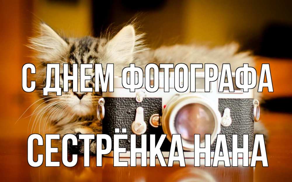 Открытка на каждый день с именем, Сестрёнка-Нана С днем фотографа с днем фотографа Прикольная открытка с пожеланием онлайн скачать бесплатно 