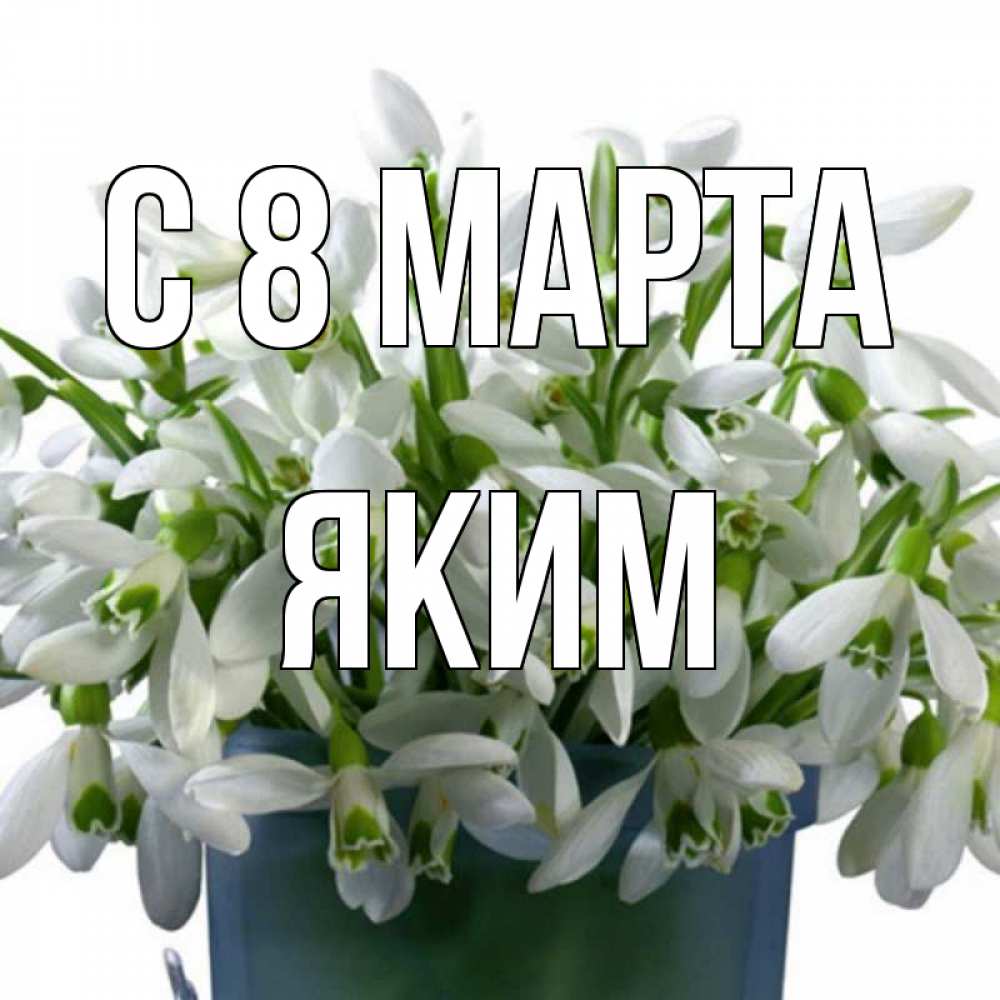 Открытка на каждый день с именем, Яким С 8 МАРТА цветы к международному женскому дню Прикольная открытка с пожеланием онлайн скачать бесплатно 