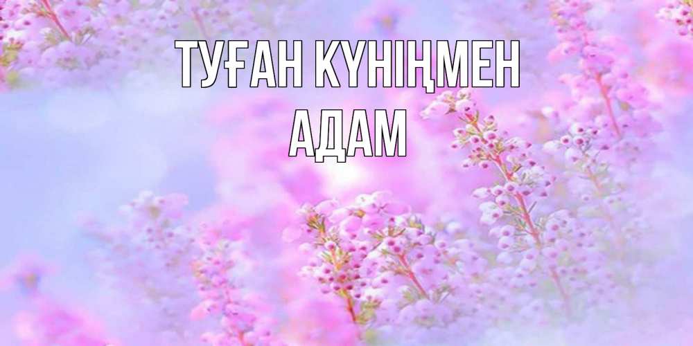 Открытка на каждый день с именем, Адам Туған күніңмен красивая открытка с мелкими цветами Прикольная открытка с пожеланием онлайн скачать бесплатно 