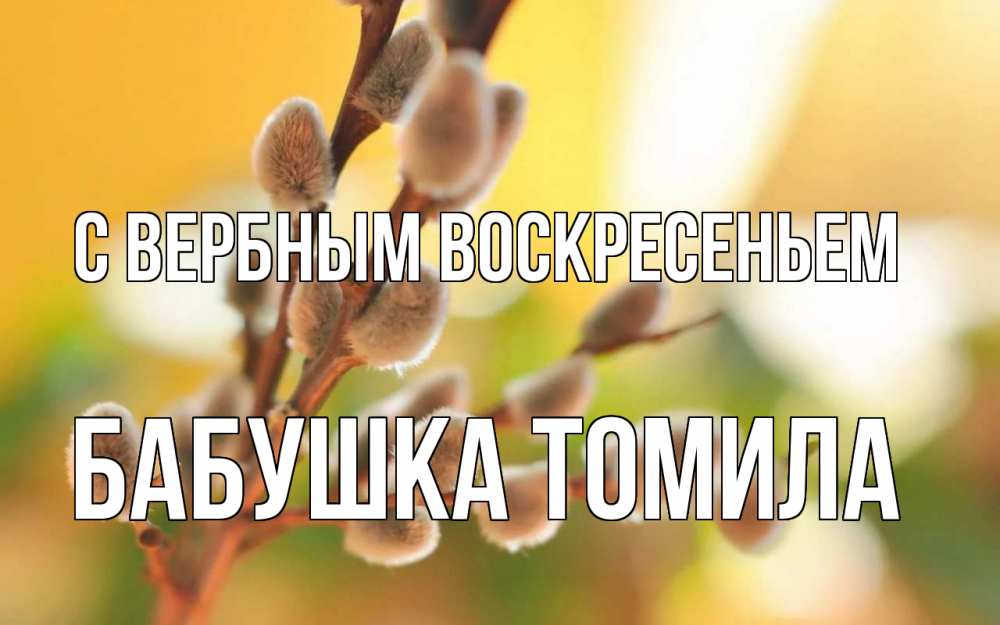 Открытка на каждый день с именем, Бабушка-Томила С вербным воскресеньем верба Прикольная открытка с пожеланием онлайн скачать бесплатно 