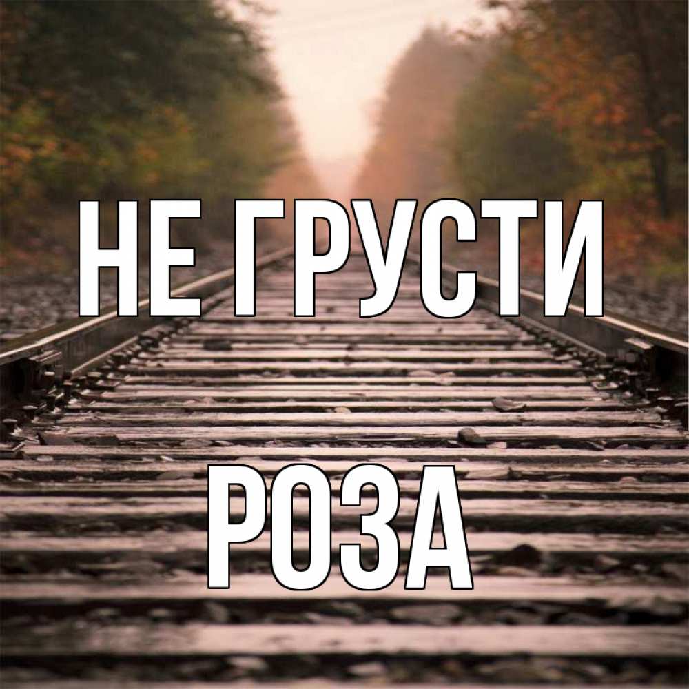 Открытка на каждый день с именем, Роза Не грусти лес и железная дорога Прикольная открытка с пожеланием онлайн скачать бесплатно 