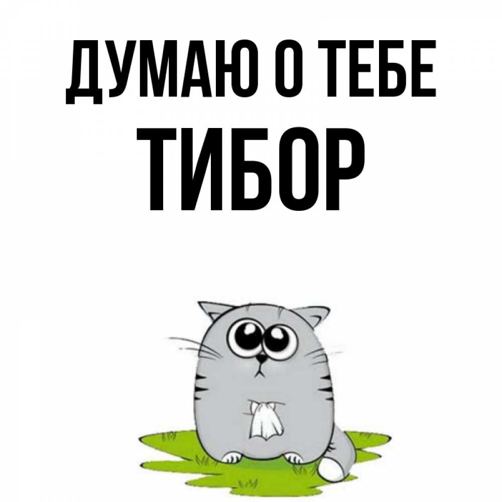 Открытка на каждый день с именем, Тибор Думаю о тебе тоска с платочком Прикольная открытка с пожеланием онлайн скачать бесплатно 