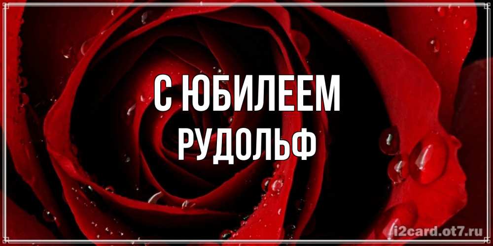 Открытка на каждый день с именем, Рудольф С юбилеем крупная бордовая роза Прикольная открытка с пожеланием онлайн скачать бесплатно 