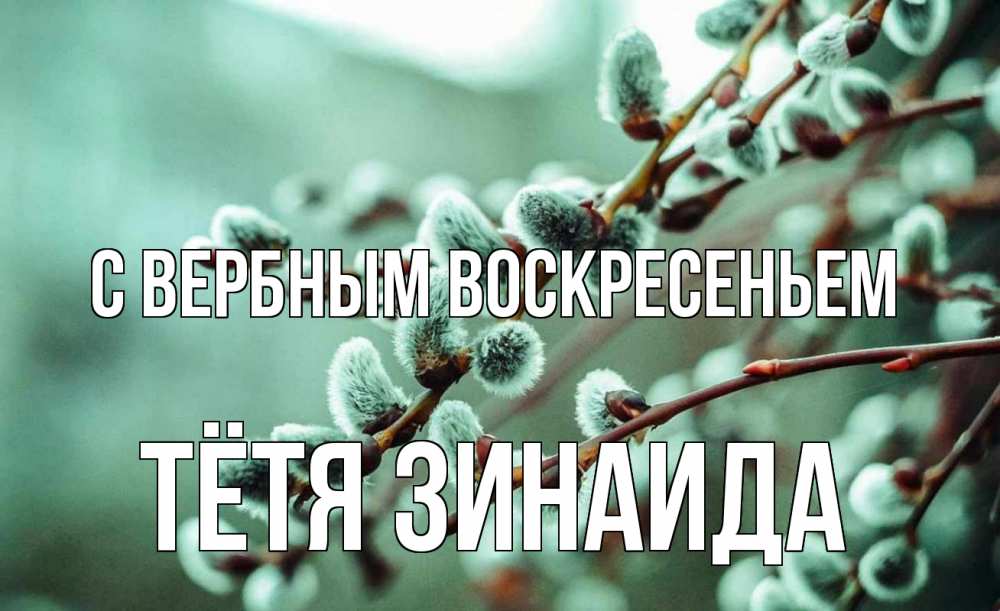 Открытка на каждый день с именем, Тётя-Зинаида С вербным воскресеньем верба Прикольная открытка с пожеланием онлайн скачать бесплатно 