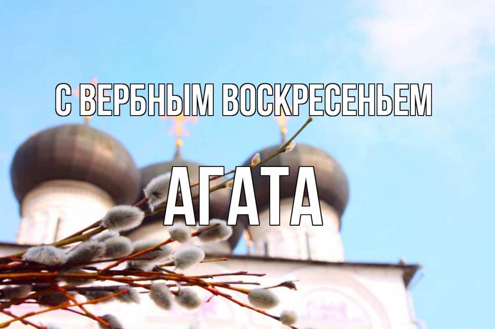 Открытка на каждый день с именем, Агата С вербным воскресеньем верба Прикольная открытка с пожеланием онлайн скачать бесплатно 
