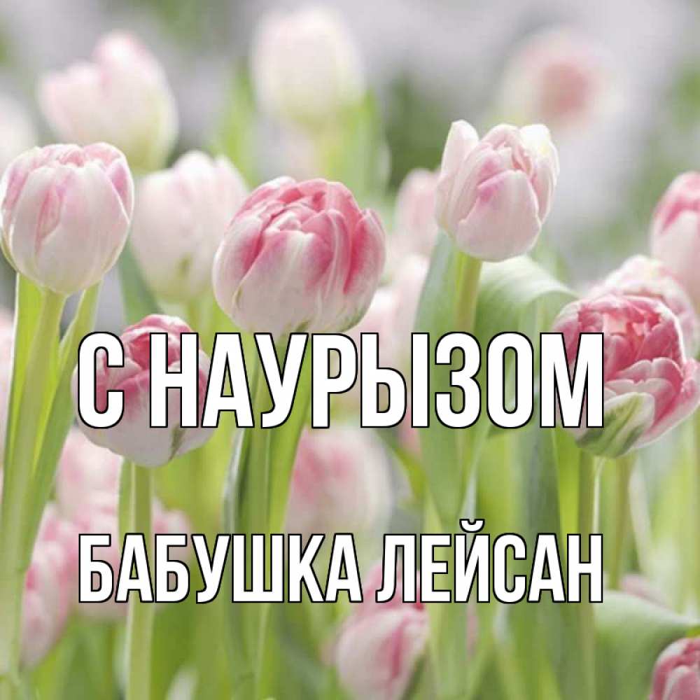 Открытка на каждый день с именем, Бабушка-Лейсан С наурызом цветы Прикольная открытка с пожеланием онлайн скачать бесплатно 