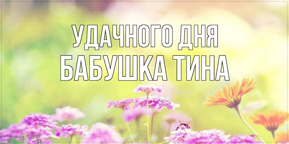 Открытка на каждый день с именем, Бабушка-Тина Удачного дня красивая открытка с летней темой Прикольная открытка с пожеланием онлайн скачать бесплатно 