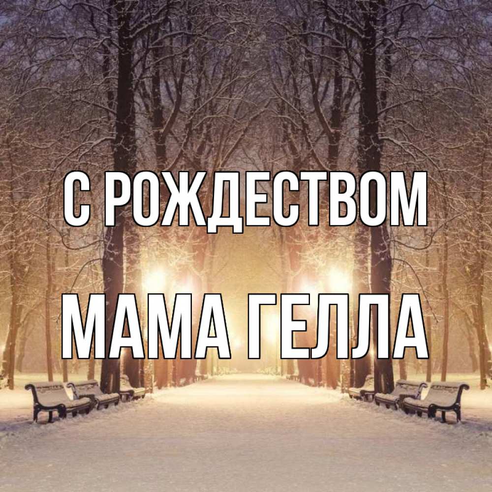 Открытка на каждый день с именем, Мама-Гелла С рождеством зима, парк, фонарь, лес Прикольная открытка с пожеланием онлайн скачать бесплатно 