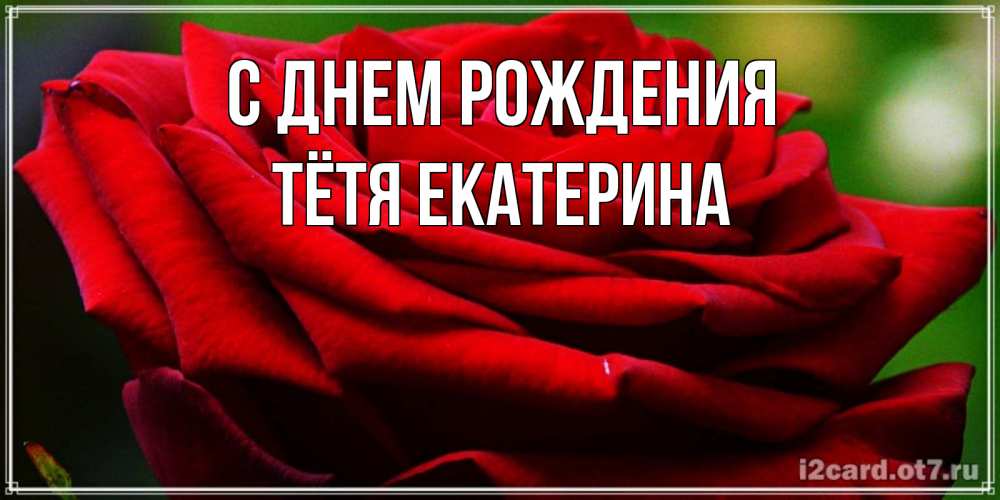 Открытка на каждый день с именем, Тётя-Екатерина С днем рождения розочка очень красивая Прикольная открытка с пожеланием онлайн скачать бесплатно 