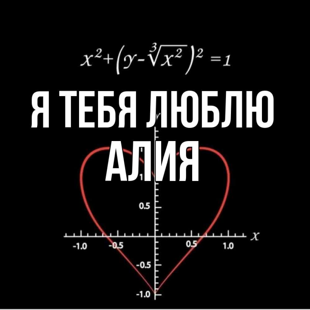 Открытка на каждый день с именем, Алия Я тебя люблю сердечная формула Прикольная открытка с пожеланием онлайн скачать бесплатно 