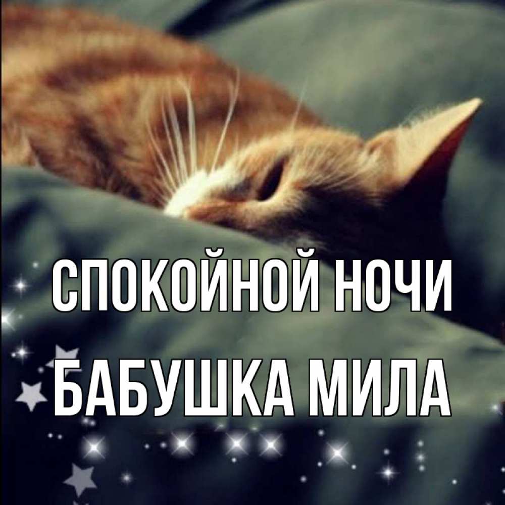 Открытка на каждый день с именем, Бабушка-Мила Спокойной ночи кроватка Прикольная открытка с пожеланием онлайн скачать бесплатно 