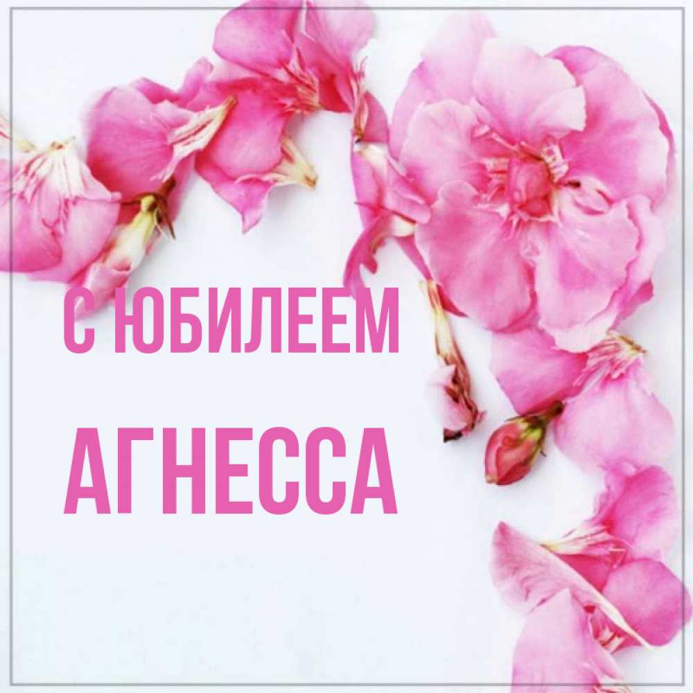 Открытка на каждый день с именем, Агнесса С юбилеем Красивая открытка для поздравления с днем рождения Прикольная открытка с пожеланием онлайн скачать бесплатно 