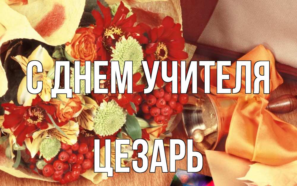 Открытка на каждый день с именем, Цезарь С днем учителя с днем учителя 1 Прикольная открытка с пожеланием онлайн скачать бесплатно 