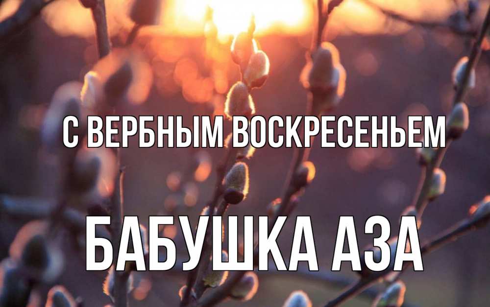 Открытка на каждый день с именем, Бабушка-Аза С вербным воскресеньем верба Прикольная открытка с пожеланием онлайн скачать бесплатно 