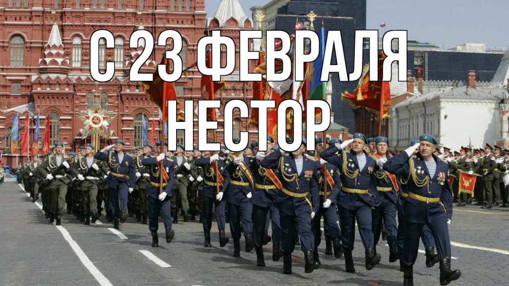 Открытка на каждый день с именем, Нестор С 23 февраля 23 февраля Прикольная открытка с пожеланием онлайн скачать бесплатно 