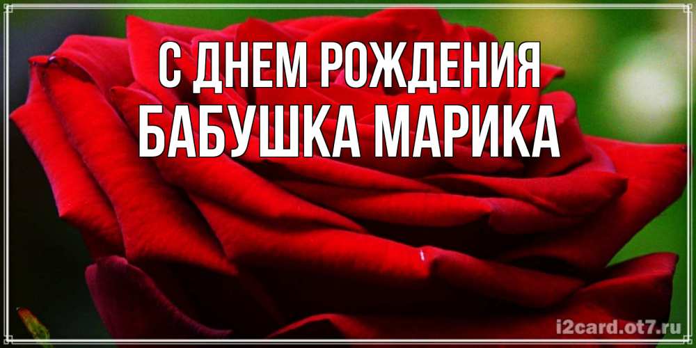 Открытка на каждый день с именем, Бабушка-Марика С днем рождения розочка очень красивая Прикольная открытка с пожеланием онлайн скачать бесплатно 